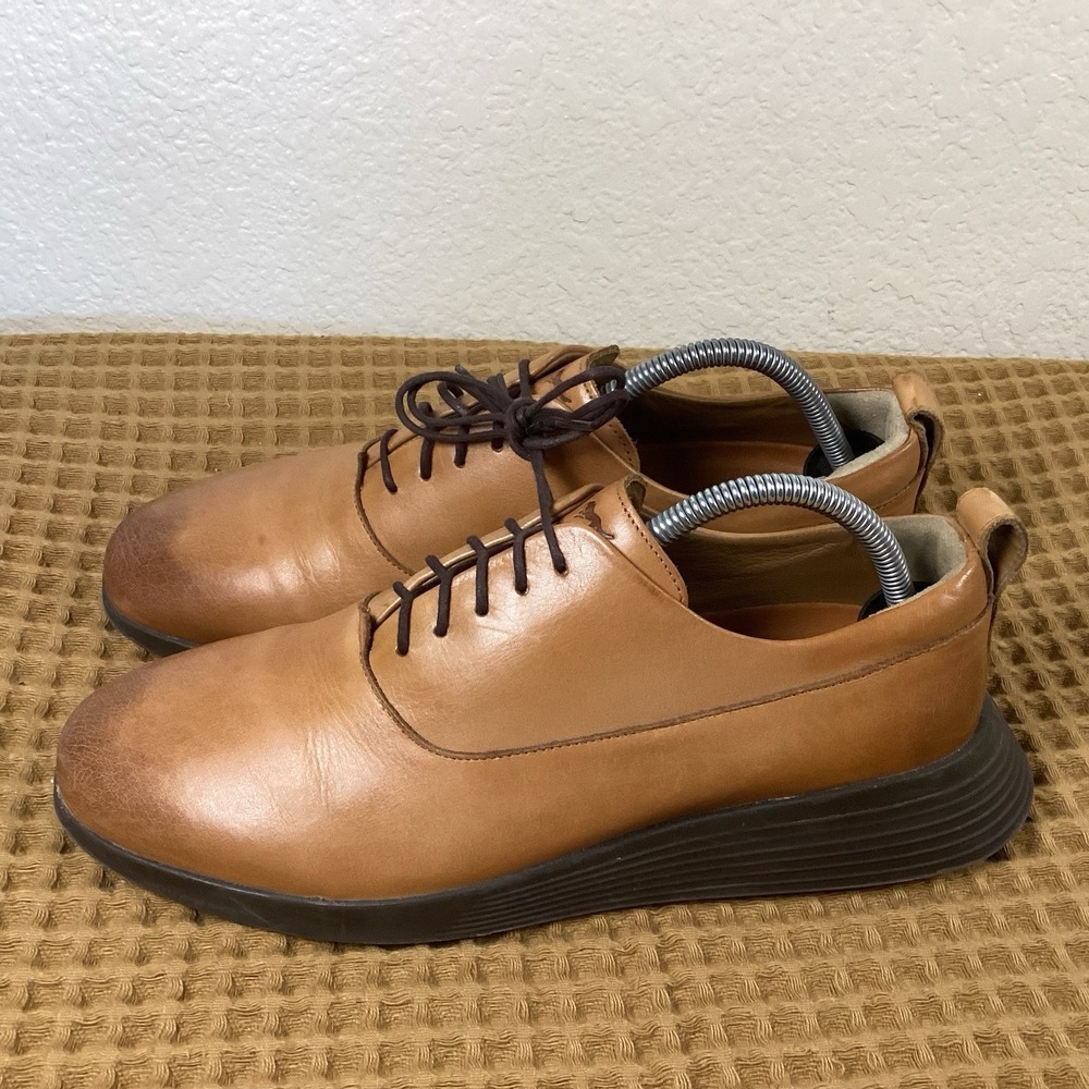 Wolf & Shepherd Crossover Derby Men's Sz 9M Brown Leather Lace Up Dress Shoes